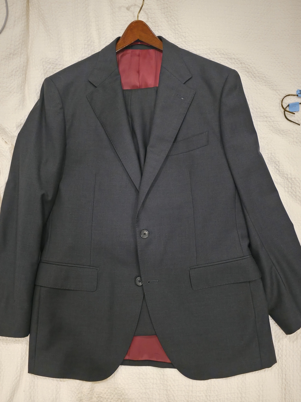 Spier & Mackay Men's Dark Charcoal Two-Button Suit - Tailored Fit 44R